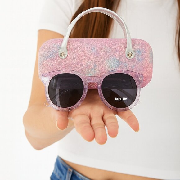 Capelli New York Girl’s 2-Piece Rainbow Sunglasses & Hardcase Set + Bonus Sky-Bl - Picture 1 of 13